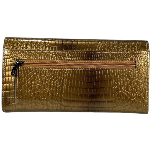 Жіночий гаманець з натуральної шкіри, золотий, з застібкою на блискавці, монетниця Жіночий гаманець з натуральної шкіри, золотий, з застібкою на блискавці, монетниця