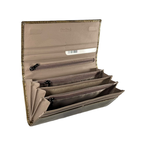 Жіночий гаманець з натуральної шкіри, золотий, з застібкою на блискавці, монетниця Жіночий гаманець з натуральної шкіри, золотий, з застібкою на блискавці, монетниця