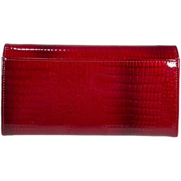 Лакований жіночий гаманець шкіряний, червоний, з застібкою на блискавці Лакований жіночий гаманець шкіряний, червоний, з застібкою на блискавці