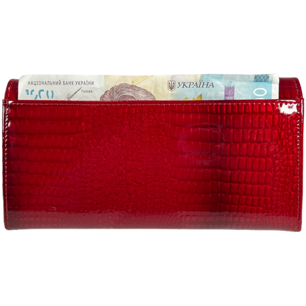 Лакований жіночий гаманець шкіряний, червоний, з застібкою на блискавці Лакований жіночий гаманець шкіряний, червоний, з застібкою на блискавці