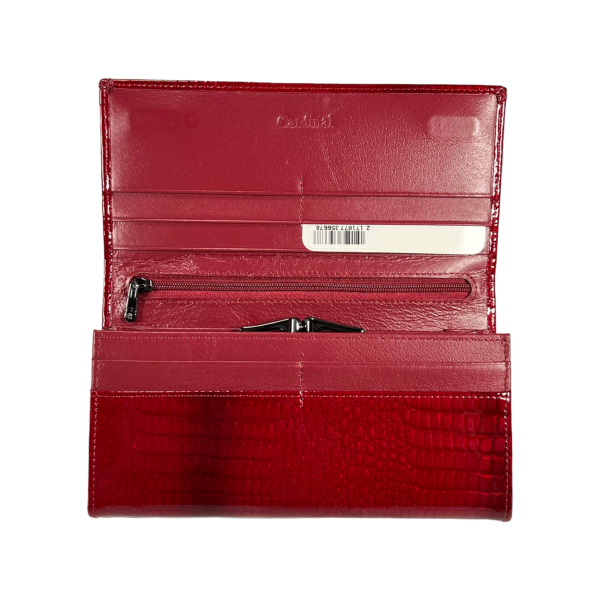 Лакований жіночий гаманець шкіряний, червоний, з застібкою на блискавці Лакований жіночий гаманець шкіряний, червоний, з застібкою на блискавці