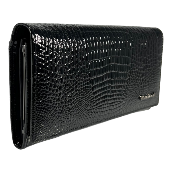 Кошелек из натуральной кожи, черный, с застежкой на молнии Кошелек из натуральной кожи, черный, с застежкой на молнии