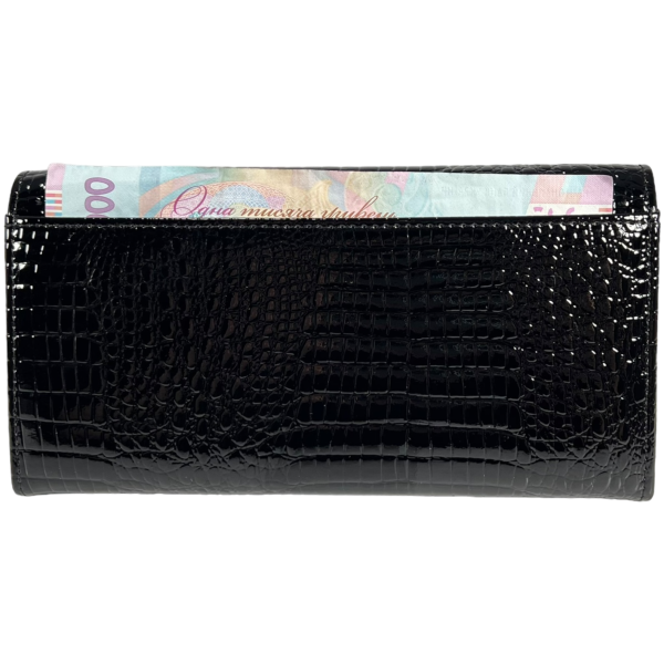 Кошелек из натуральной кожи, черный, с застежкой на молнии Кошелек из натуральной кожи, черный, с застежкой на молнии