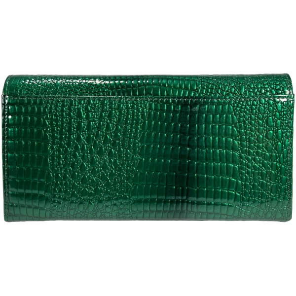 Стильний шкіряний гаманець, зеленого кольору з застібкою на блискавці Стильний шкіряний гаманець, зеленого кольору з застібкою на блискавці