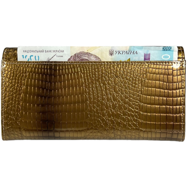Гаманець шкіряний, золотий, з застібкою на блискавці, монетниця, 3 відділення для купюр Гаманець шкіряний, золотий, з застібкою на блискавці, монетниця, 3 відділення для купюр
