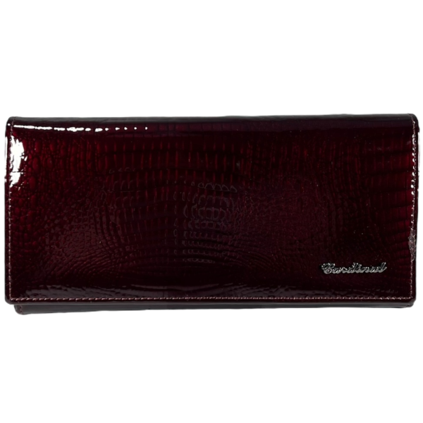 Стильний гаманець з натуральної шкіри, бордовий, 4 відділення для купюр