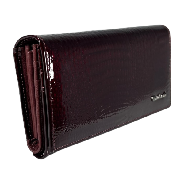 Стильний гаманець з натуральної шкіри, бордовий, 4 відділення для купюр Стильний гаманець з натуральної шкіри, бордовий, 4 відділення для купюр