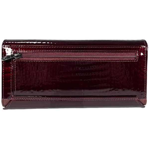 Стильний гаманець з натуральної шкіри, бордовий, 4 відділення для купюр Стильний гаманець з натуральної шкіри, бордовий, 4 відділення для купюр