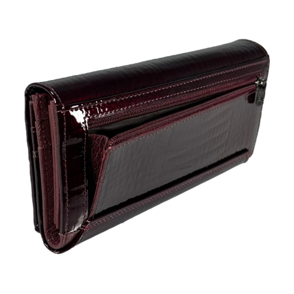 Стильний гаманець з натуральної шкіри, бордовий, 4 відділення для купюр Стильний гаманець з натуральної шкіри, бордовий, 4 відділення для купюр
