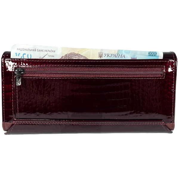Стильний гаманець з натуральної шкіри, бордовий, 4 відділення для купюр Стильний гаманець з натуральної шкіри, бордовий, 4 відділення для купюр