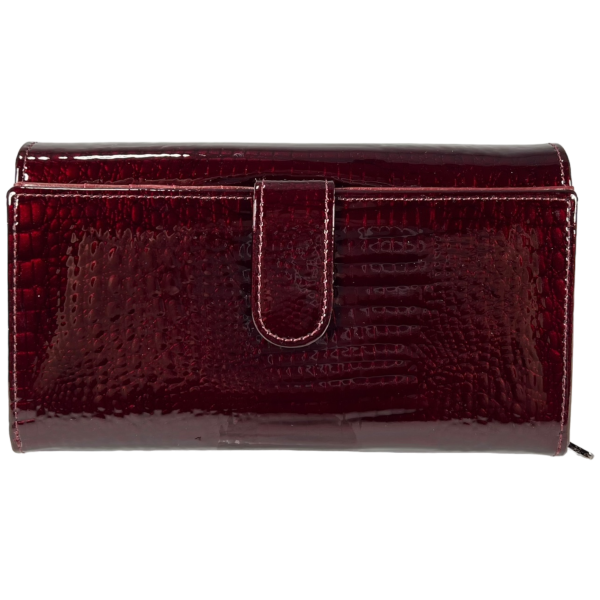 Стильный женский кошелек кожаный, бордовый, с кнопочной застежкой Стильный женский кошелек кожаный, бордовый, с кнопочной застежкой