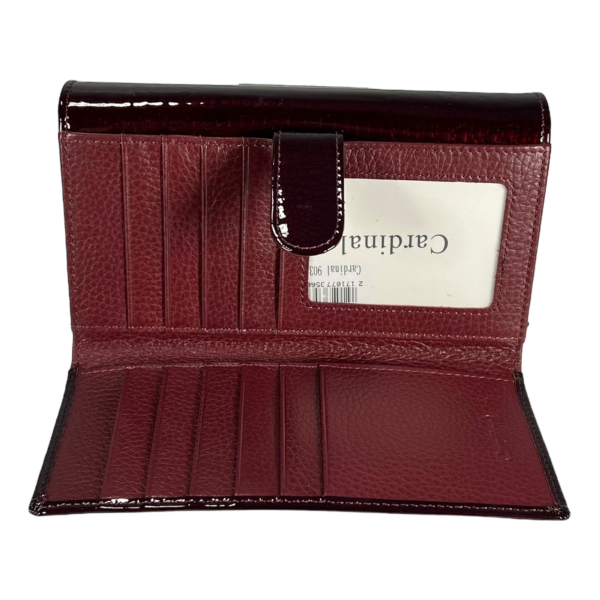 Стильный женский кошелек кожаный, бордовый, с кнопочной застежкой Стильный женский кошелек кожаный, бордовый, с кнопочной застежкой