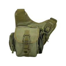 Сумка-слинг спиннингиста на четыре выделения D033 зеленая