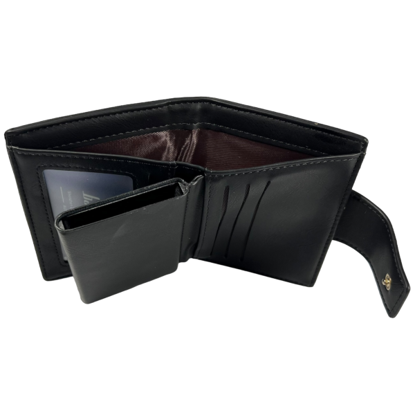 Мужской кошелек с автоматическим картхолдером, черный, экокожа Мужской кошелек с автоматическим картхолдером, черный, экокожа