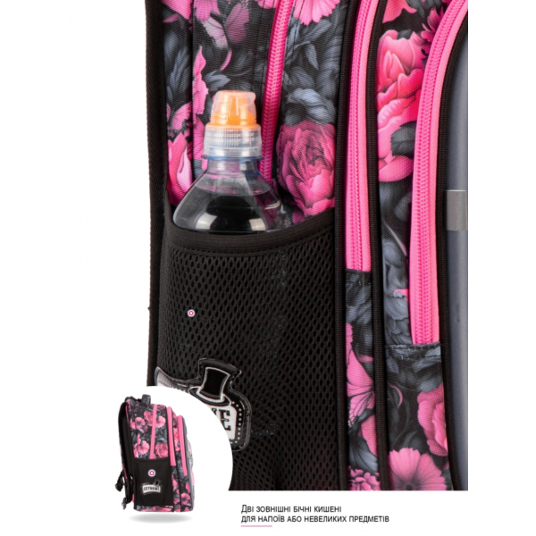 Рюкзак школьный Кот розовый с черным Рюкзак школьный Кот розовый с черным