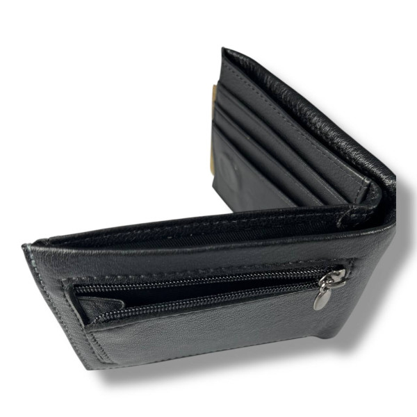 Гаманець із затискачем чоловічий, шкіра, чорний Гаманець із затискачем чоловічий, шкіра, чорний