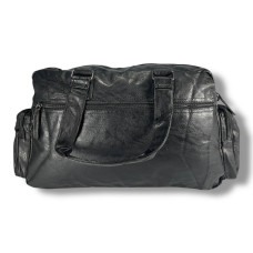 Шкіряна сумка с карманом для ноутбука, черная, вместительная и удобная