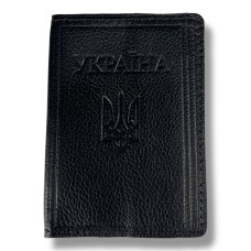 Обложка для паспорта BagWay, из натуральной кожи, черная