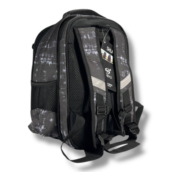 Черный школьный рюкзак для мальчиков с принтом Машина, водонепроницаемый, пенал в комплекте Черный школьный рюкзак для мальчиков с принтом Машина, водонепроницаемый, пенал в комплекте