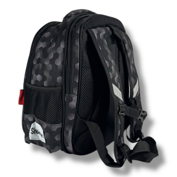 Черный рюкзак для мальчиков с принтом Мяч, водонепроницаемый, пенал в комплекте Черный рюкзак для мальчиков с принтом Мяч, водонепроницаемый, пенал в комплекте