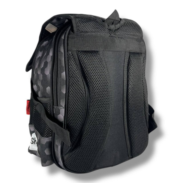 Черный рюкзак для мальчиков с принтом Мяч, водонепроницаемый, пенал в комплекте Черный рюкзак для мальчиков с принтом Мяч, водонепроницаемый, пенал в комплекте