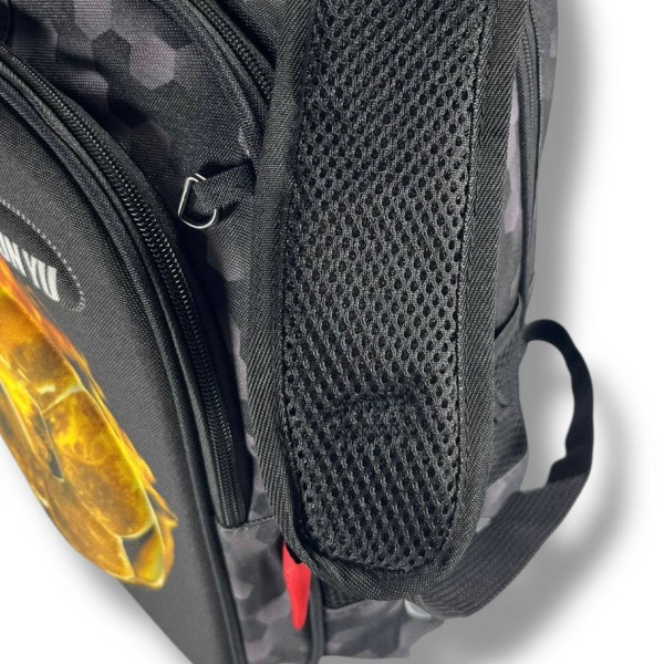 Черный рюкзак для мальчиков с принтом Мяч, водонепроницаемый, пенал в комплекте Черный рюкзак для мальчиков с принтом Мяч, водонепроницаемый, пенал в комплекте