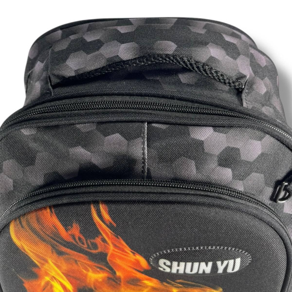 Черный рюкзак для мальчиков с принтом Мяч, водонепроницаемый, пенал в комплекте Черный рюкзак для мальчиков с принтом Мяч, водонепроницаемый, пенал в комплекте