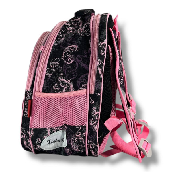 Шкільний рюкзак для дівчаток 6-9 років, чорний, місткий та легкий, принт Єдиноріг, 20 л