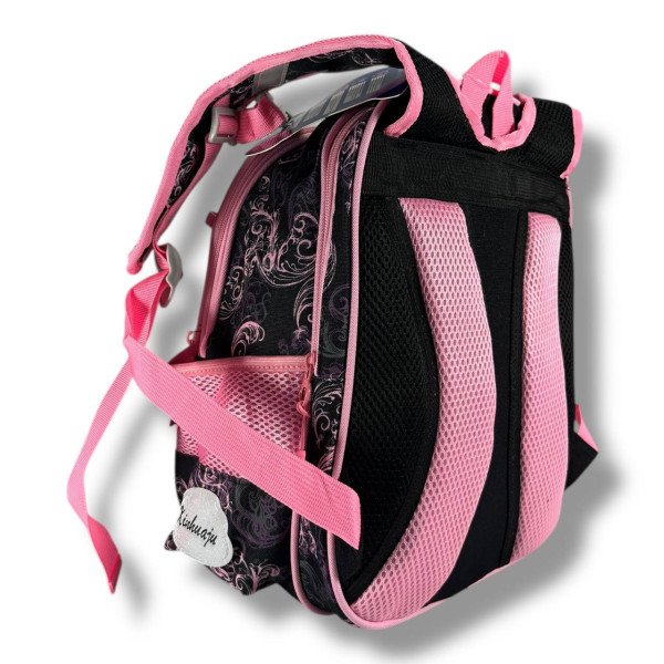 Школьный рюкзак для девочек 6-9 лет, серый, емкий и легкий, принт Бантик, 20 л Школьный рюкзак для девочек 6-9 лет, серый, емкий и легкий, принт Бантик, 20 л