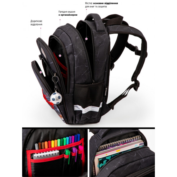 Школьный рюкзак Sky Name (Winner) для мальчика 1-4 класс, принт Красная Машина, на 2 отделения Школьный рюкзак Sky Name (Winner) для мальчика 1-4 класс, принт Красная Машина, на 2 отделения