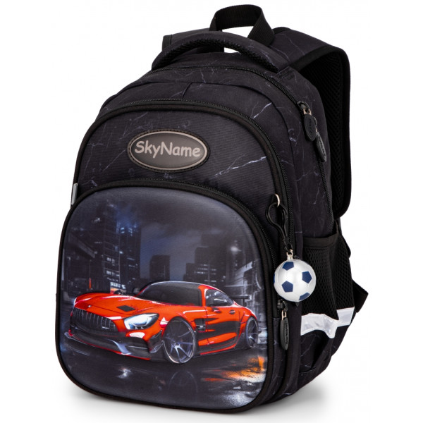 Школьный рюкзак Sky Name (Winner) для мальчика 1-4 класс, принт Красная Машина, на 2 отделения Школьный рюкзак Sky Name (Winner) для мальчика 1-4 класс, принт Красная Машина, на 2 отделения