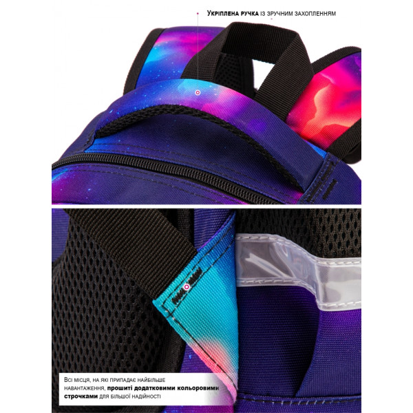 Шкільний рюкзак Sky Name (Winner) для дівчинки 1-4 клас, принт Кошеня, на 2 відділення Шкільний рюкзак Sky Name (Winner) для дівчинки 1-4 клас, принт Кошеня, на 2 відділення