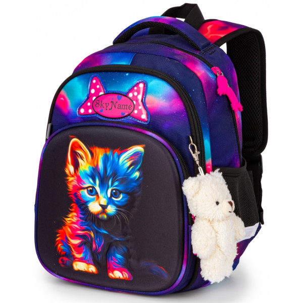 Шкільний рюкзак Sky Name (Winner) для дівчинки 1-4 клас, принт Кошеня, на 2 відділення Шкільний рюкзак Sky Name (Winner) для дівчинки 1-4 клас, принт Кошеня, на 2 відділення