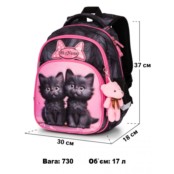 Школьный рюкзак Sky Name (Winner) для девочки 1-4 класс, водоотталкивающая ткань, принт Котики Школьный рюкзак Sky Name (Winner) для девочки 1-4 класс, водоотталкивающая ткань, принт Котики