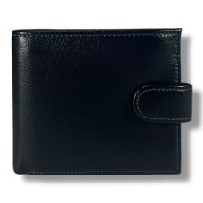 Классический мужской кошелек из натуральной кожи, черный (12×10 см)