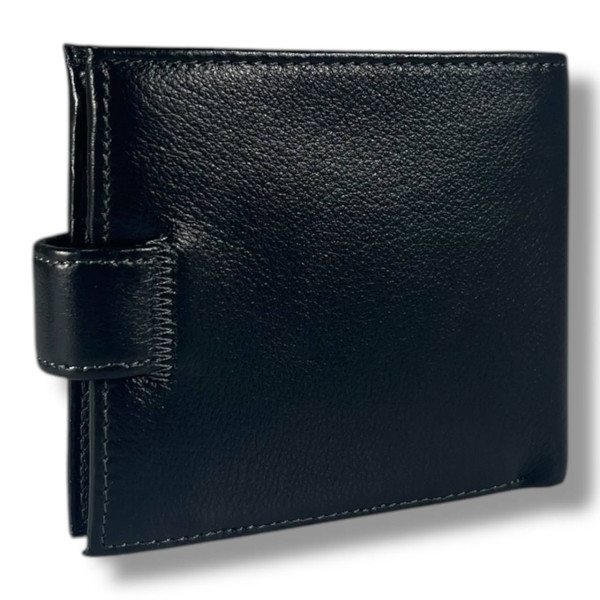 Классический мужской кошелек из натуральной кожи, черный (12×10 см) Классический мужской кошелек из натуральной кожи, черный (12×10 см)