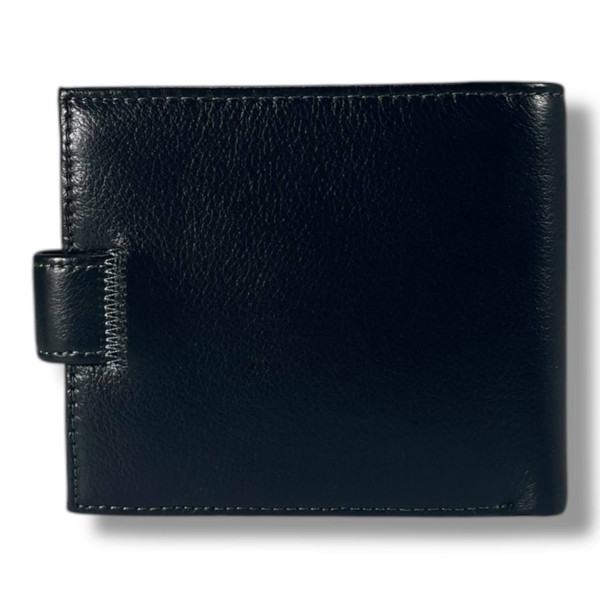 Классический мужской кошелек из натуральной кожи, черный (12×10 см) Классический мужской кошелек из натуральной кожи, черный (12×10 см)