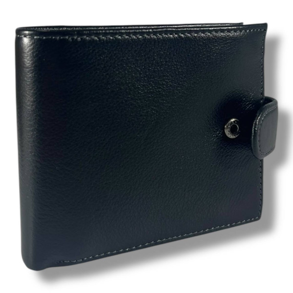 Классический мужской кошелек из натуральной кожи, черный (12×10 см) Классический мужской кошелек из натуральной кожи, черный (12×10 см)