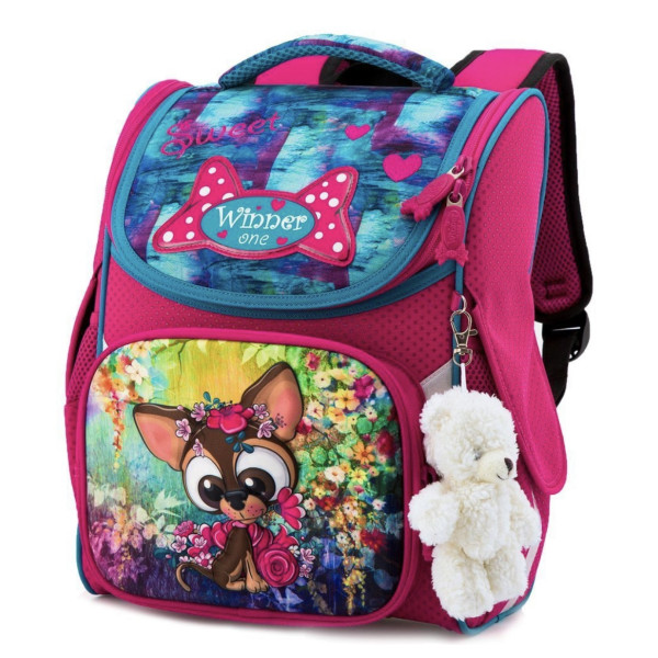 Шкільний рюкзак Sky Name (Winner) для дівчаток 1-4 клас, водовідштовхувальна тканина, 14 л, принт Цуценя Шкільний рюкзак Sky Name (Winner) для дівчаток 1-4 клас, водовідштовхувальна тканина, 14 л, принт Цуценя