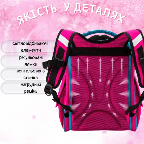 Шкільний рюкзак Sky Name (Winner) для дівчаток 1-4 клас, водовідштовхувальна тканина, 14 л, принт Цуценя Шкільний рюкзак Sky Name (Winner) для дівчаток 1-4 клас, водовідштовхувальна тканина, 14 л, принт Цуценя