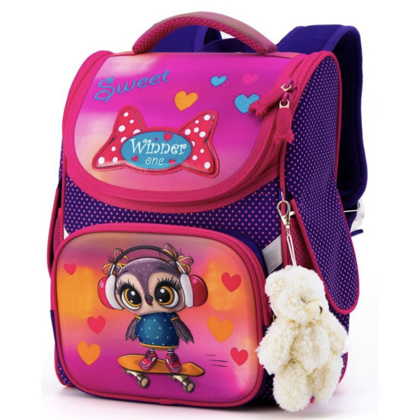 Шкільний рюкзак Sky Name (Winner) для дівчаток 1-4 клас, водовідштовхувальна тканина, 14 л, принт Сова Шкільний рюкзак Sky Name (Winner) для дівчаток 1-4 клас, водовідштовхувальна тканина, 14 л, принт Сова