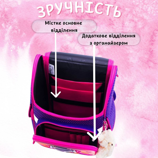 Шкільний рюкзак Sky Name (Winner) для дівчаток 1-4 клас, водовідштовхувальна тканина, 14 л, принт Сова Шкільний рюкзак Sky Name (Winner) для дівчаток 1-4 клас, водовідштовхувальна тканина, 14 л, принт Сова