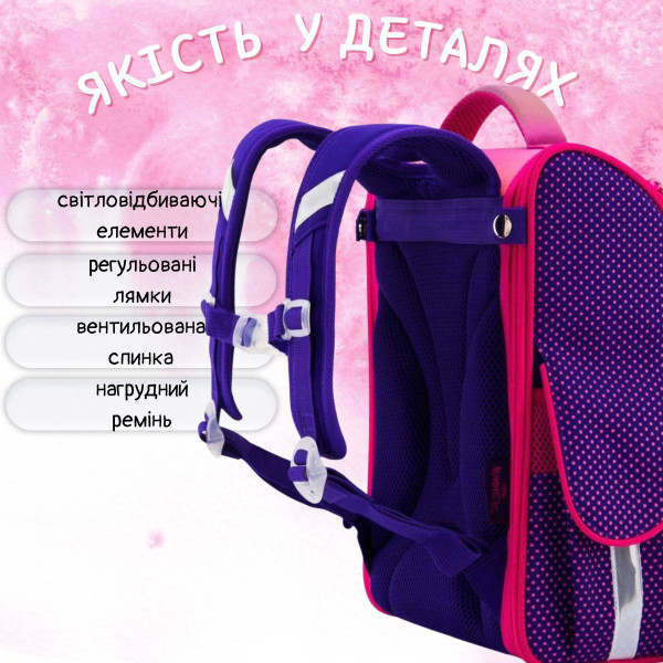 Шкільний рюкзак Sky Name (Winner) для дівчаток 1-4 клас, водовідштовхувальна тканина, 14 л, принт Сова Шкільний рюкзак Sky Name (Winner) для дівчаток 1-4 клас, водовідштовхувальна тканина, 14 л, принт Сова