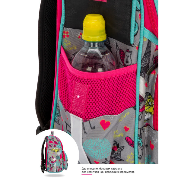 Школьный ранец для девочки Sky Name, одно отделение, цвет серый Школьный ранец для девочки Sky Name, одно отделение, цвет серый