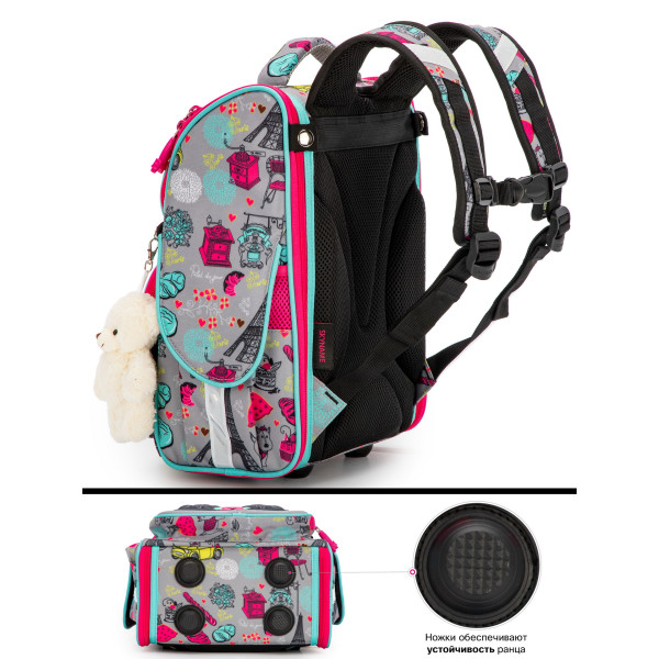 Школьный ранец для девочки Sky Name, одно отделение, цвет серый Школьный ранец для девочки Sky Name, одно отделение, цвет серый