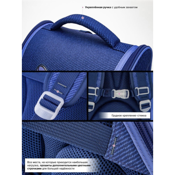 Шкільний рюкзак Sky Name (Winner) для дівчаток 1-4 клас, водовідштовхувальна тканина, 14 л, синій Шкільний рюкзак Sky Name (Winner) для дівчаток 1-4 клас, водовідштовхувальна тканина, 14 л, синій