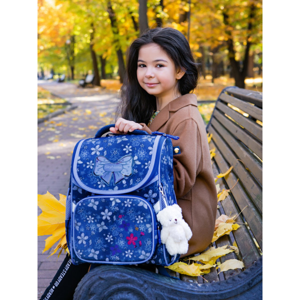 Ранец детский школьный для девочки Sky Name, одно отделение, синий Ранец детский школьный для девочки Sky Name, одно отделение, синий