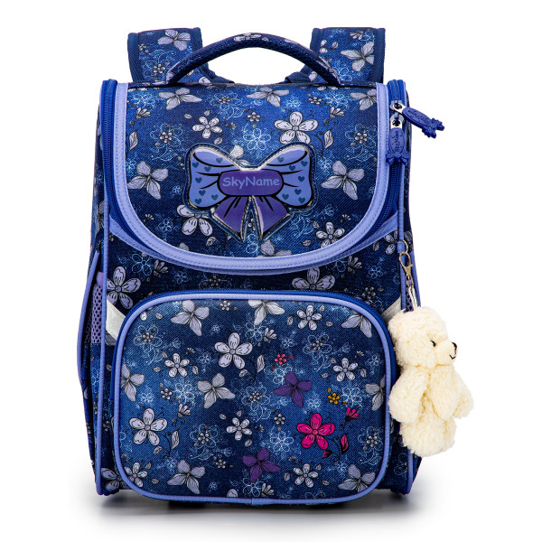 Ранец детский школьный для девочки Sky Name, одно отделение, синий Ранец детский школьный для девочки Sky Name, одно отделение, синий