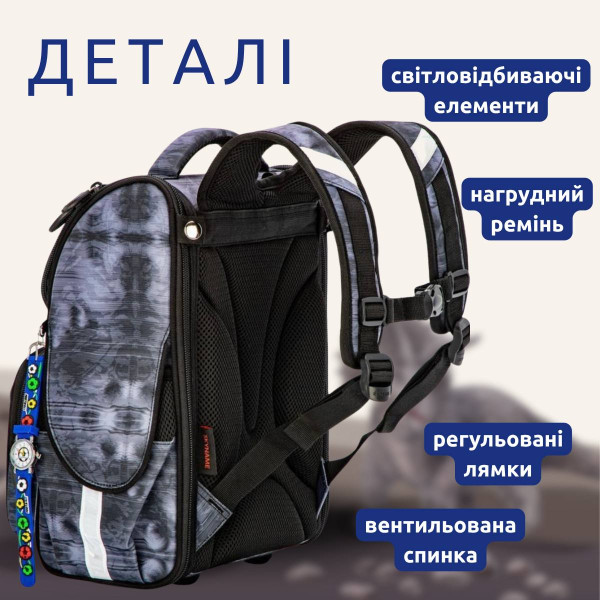 Шкільний рюкзак Sky Name (Winner) для хлопчиків 1-4 клас, водовідштовхувальна тканина, 14 л, принт Динозавр Шкільний рюкзак Sky Name (Winner) для хлопчиків 1-4 клас, водовідштовхувальна тканина, 14 л, принт Динозавр