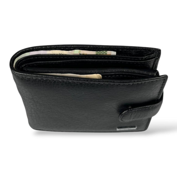 Стильный кожаный кошелек из натуральной кожи черного цвета, мужской Стильный кожаный кошелек из натуральной кожи черного цвета, мужской